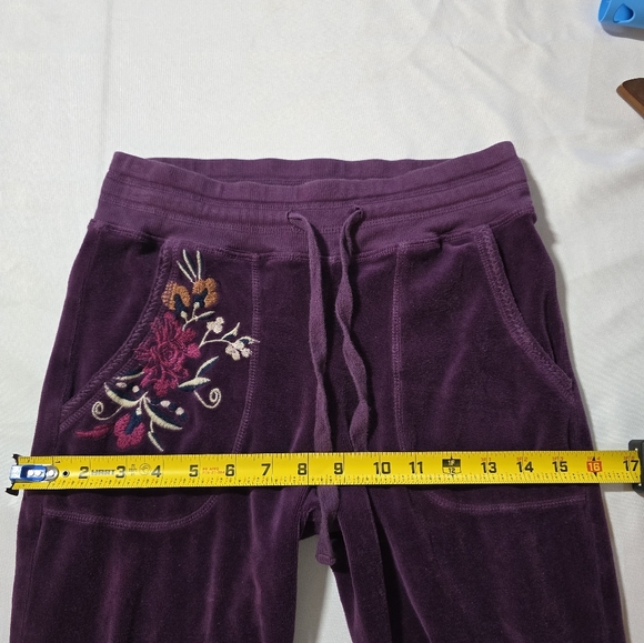 Johnny Was Embroidered Purple Jogger Pants Size XXS - Picture 5 of 6
